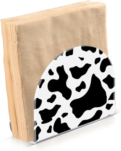 Cow Skin Print Napkin Holder, Acrylic Napkin Holders for Table Cocktail Napkins Dispenser Paper Stand for Kitchen Dining Restaurant Home Bar in Saudi Arabia