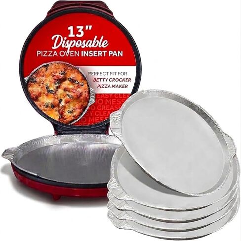 13" Pizza Maker Insert Pan for 12-Inch Countertop Pizza Oven, Indoor Pizza Maker Machine for Home - Round Disposable Aluminum Electric Pizza Oven Pan Liner for Betty Crocker, Piezano & More (10) in Saudi Arabia