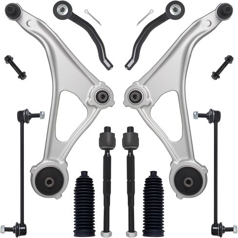 10Pcs Front Lower Control Arm Kit w/Ball Joint Fit For 2015-2018 Ni-ssan Altima, 16-23 Maxima, Outer Inner Tie Rod End, Sway Bar Link, Boots (OE# K622838 K622839 K750783 EV801066 ES801196) in Kuwait