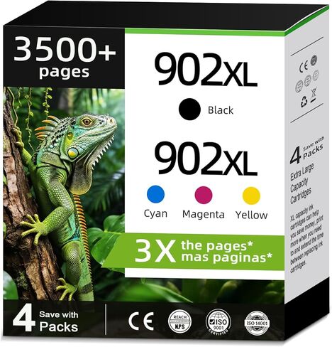902XL Ink Cartridges Combo Pack for HP 902 XL Black Color Compatible for Printer 6978 6968 HP902 HP902XL OfficeJet 6958 6962 6970 6960 6975 6950 6954 6951 6956 6961 6963 6964 6966(Chip Version-C74) in Kuwait
