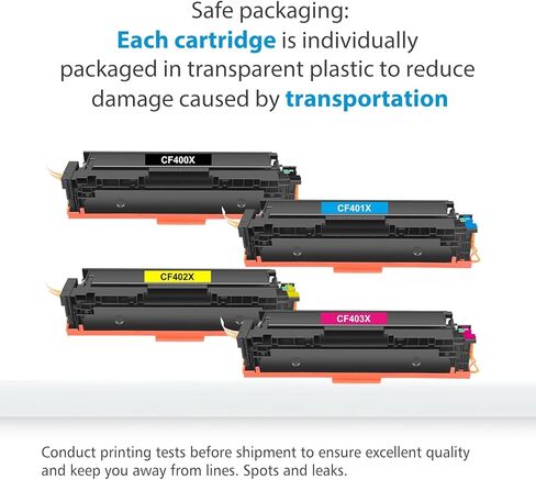 خراطيش حبر 201X 4 عبوات متوافقة مع طابعة 201X Color Laser Pro MFP M277dw M277n M252dw M252n M277c6 M277 CF400X CF401X CF402X CF403X 201A CF400A (أسود سماوي أرجواني أصفر) in Kuwait