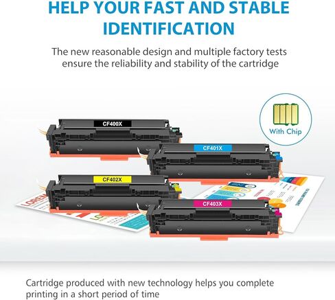 خراطيش حبر 201X 4 عبوات متوافقة مع طابعة 201X Color Laser Pro MFP M277dw M277n M252dw M252n M277c6 M277 CF400X CF401X CF402X CF403X 201A CF400A (أسود سماوي أرجواني أصفر) in Kuwait