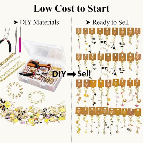 qinanlan Lip Gloss Keychain Making Kit with Display Cards, Make 30 DIY Keychains, Small Business Starter Kit for Bag Charms, Lip Gloss, Hand Cream & Accessories in Saudi Arabia