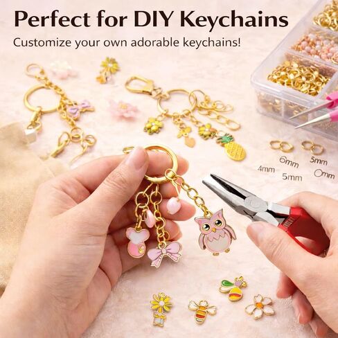 qinanlan Lip Gloss Keychain Making Kit with Display Cards, Make 30 DIY Keychains, Small Business Starter Kit for Bag Charms, Lip Gloss, Hand Cream & Accessories in Saudi Arabia