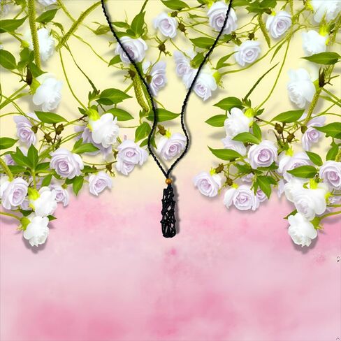 Extra Super Large Fish-Netted Crystal Cage Holders Black Necklace , Adjustable Cord Set Handwoven Rope for DIY Small Medium Quartz Stone Jewelry Making 3 Sizes (50, Small) in Saudi Arabia