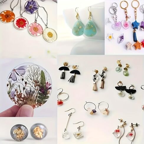 284-piece Epoxy Resin Casting Mold Set, for Making DIY Jewelry Molds Such As Earrings, Pendants, Necklaces, and Keychains (284-piece Set (48 Colors of Bottled Glitter)) in Kuwait