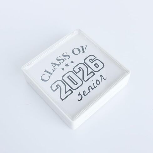 Class of 2026 Graduation Pre-Inked Stamp, Senior 2026 Square Black Ink Stamp for Grad Scrapbooking, School Memory Book, Diploma Cover & Announcement Decor, Black in Saudi Arabia