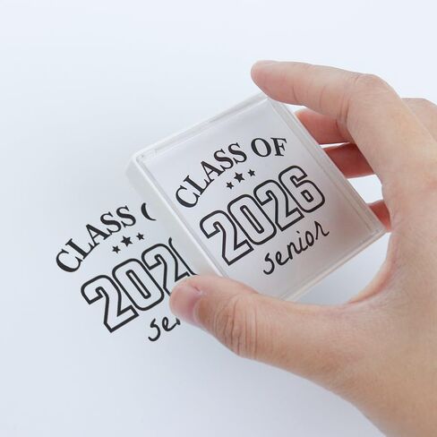 Class of 2026 Graduation Pre-Inked Stamp, Senior 2026 Square Black Ink Stamp for Grad Scrapbooking, School Memory Book, Diploma Cover & Announcement Decor, Black in Saudi Arabia