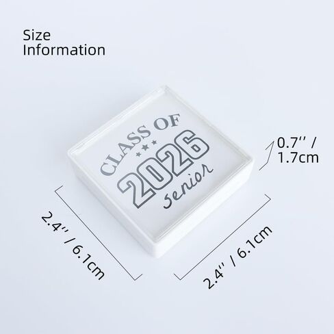 Class of 2026 Graduation Pre-Inked Stamp, Senior 2026 Square Black Ink Stamp for Grad Scrapbooking, School Memory Book, Diploma Cover & Announcement Decor, Black in Saudi Arabia