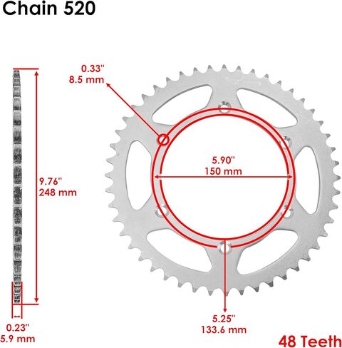 Caltric Front & Rear & Sprockets Kit Compatible with Kawasaki KX250 1990 1991 / KDX250 1991-1994 in Kuwait