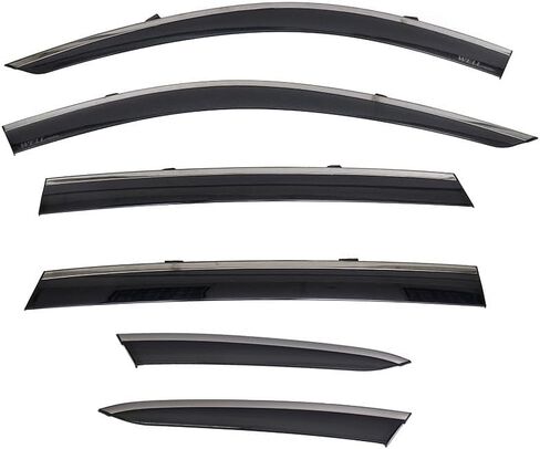 أقنعة نافذة WellVisors منحرفة للرياح متوافقة مع Acura MDX 6 قطع 2022-2026 2023 2024 مع واقيات مطر سوداء 3-847AC025 in Kuwait