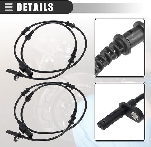 Motoforti Front Left Right ABS Sensor, Wheel Speed Sensor, for Mercedes-Benz CLA45 for AMG CLA250 2014-2018, Plastic, No.2465402510, Black, 2pcs in Kuwait