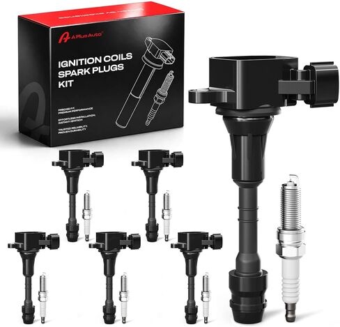 Set of 6 Ignition Coil Packs and Iridium Spark Plugs for Nissan Murano Maxima Altima Quest Xterra Pathfinder Frontier 2002 2003 2004 2005 2006 2007 2008 3.5 V6 UF349 224338J115 in Saudi Arabia