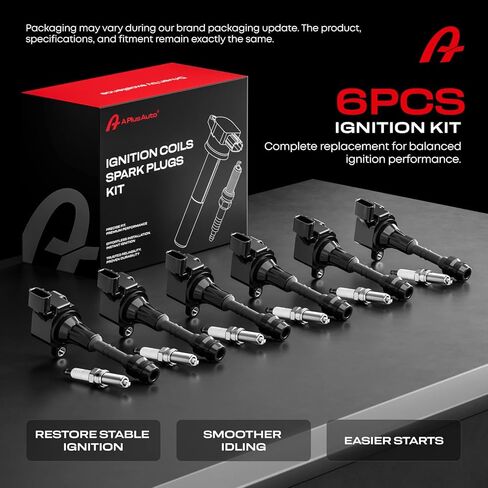 Set of 6 Ignition Coil Packs and Iridium Spark Plugs for Nissan Murano Maxima Altima Quest Xterra Pathfinder Frontier 2002 2003 2004 2005 2006 2007 2008 3.5 V6 UF349 224338J115 in Saudi Arabia
