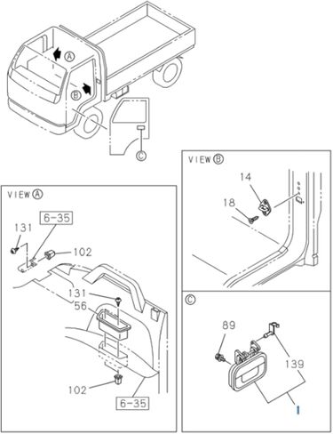 2X Door Handle Outside Left + Right for Isuzu NPR NPR-HD NQR NRR 94-07 in Saudi Arabia