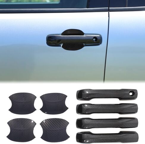 غطاء مقبض الباب الخارجي للسيارة من Aunginsy متوافق مع Toyota Tacoma 2024 2025 2026 & 4Runner 2025 2026، 4 قطع مقبض سحب للباب الأمامي الخلفي ومقبض كوب ووعاء للخدش وملحقات ملصق in Kuwait