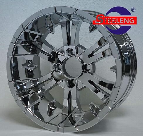 14" VAMPIRE Chrome Wheels and 23x10-14" DOT All Terrain Golf Cart Tires Combo - Set of 4 in Saudi Arabia