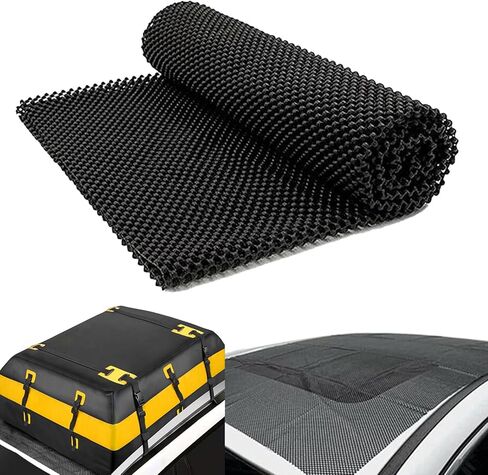 Car Roof Anti-slip Mat, Roof Rack Cargo Anti-scratch Protective Mat, Foldable and Cuttable Multi-functional Trunk Anti-skid Mat, Portable Accessories, for Most Cars Trucks (Black) in Saudi Arabia