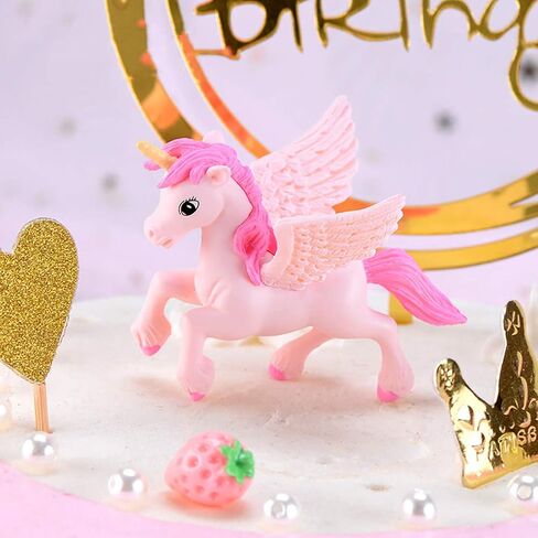 Lovely Flying Horse Unicorn Model Cake Toppers 8 Pcs Fairy Garden Miniature Unicorn Figurines Moss Landscape DIY Terrarium Crafts Ornament Accessories in Saudi Arabia