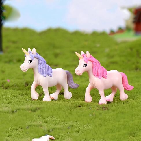 Lovely Flying Horse Unicorn Model Cake Toppers 8 Pcs Fairy Garden Miniature Unicorn Figurines Moss Landscape DIY Terrarium Crafts Ornament Accessories in Saudi Arabia