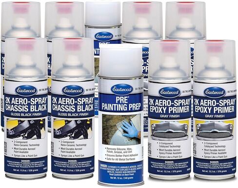 Eastwood 2K AeroSpray Epoxy Primer and Chassis Black مجموعة ترميم الهيكل المعدني العاري | لمعان in Kuwait