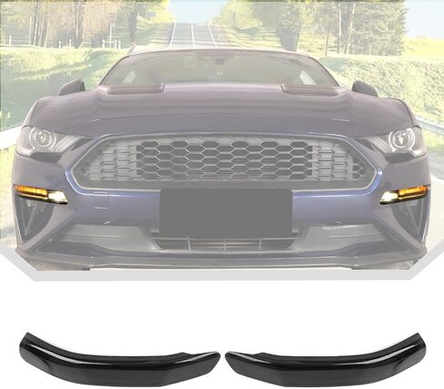 CheroCar مدخن أسود الجبهة الضباب الخفيف غطاء الكسوة ABS ملحقات الديكور الخارجي متوافق مع فورد موستانج 2018-2023 in Kuwait