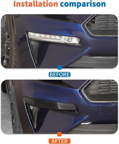 CheroCar مدخن أسود الجبهة الضباب الخفيف غطاء الكسوة ABS ملحقات الديكور الخارجي متوافق مع فورد موستانج 2018-2023 in Kuwait