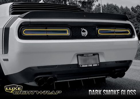 Luxe Auto Concepts Tail Light Tint Kit for 2015-2023 Dodge Challenger - Dark Smoke Gloss | Exact Cut Vinyl Overlays | Tinted Dry Application LightWrap Film in Saudi Arabia