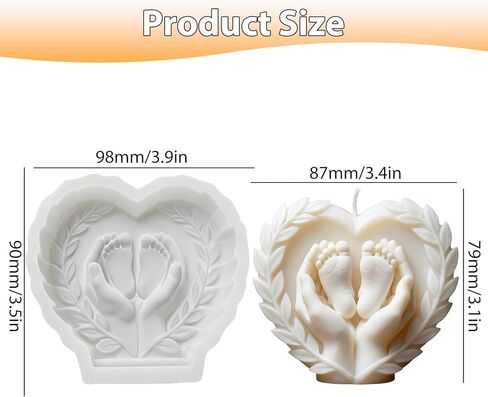 Hand Hug Baby Foot Candle Mold, Child Feet Silicone Resin Casting Molds for Candle Making Baby Shower Birthday Home Decoration Aromatherapy Plaster Candles Clay Craft in Saudi Arabia
