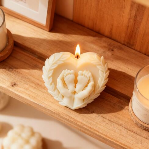 Hand Hug Baby Foot Candle Mold, Child Feet Silicone Resin Casting Molds for Candle Making Baby Shower Birthday Home Decoration Aromatherapy Plaster Candles Clay Craft in Saudi Arabia