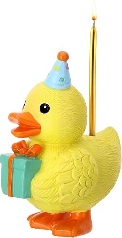 Little Yellow Duck Cake Candle Holders, 3.15 Inch Cute Cake Topper Stand Candlestick, Mini Resin Duck Birthday Party Supplies for Baby Shower Birthday Party Celebration in Kuwait
