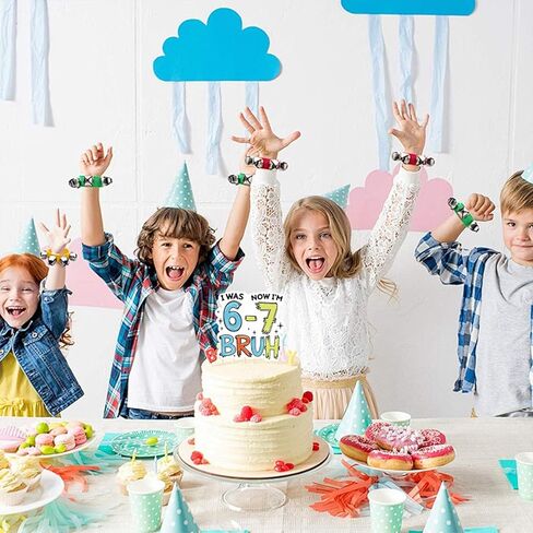 6-7 Birthday Cake Topper I was 6 Now I'm 7, Funny 7th Birthday Decorations for Boys Girls, Happy Birthday Party Supplies in Saudi Arabia