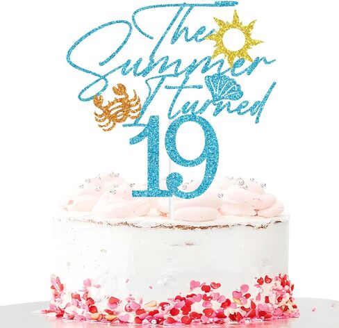 The Summer I Turned 13 Cake Topper, Summer 13th Birthday Cake Decor, Aloha 13, Beach Theme Happy 13th Birthday Party Decorations for Boys Girls in Kuwait