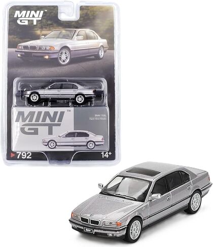 1:64 Diecast Model Car Compatible with BMW 750IL Aspen Silver Metallic Limited Edition by Mini GT MGT00792 in Kuwait
