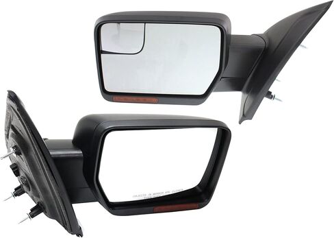 Garage-Pro Driver & Passenger Side Power Heated Mirrors for Ford F-150 2011-2014 Power Fold with Signal Light, Memory & Puddle Lamp, Without Blind Spot Monitor Paintable in Saudi Arabia