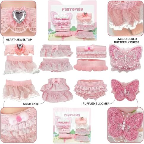 مجموعة ملابس Cherry Blossom Angel من 4 مجموعات ملابس Sony Angel - تناسب الدمى القابلة للتجميع مقاس 3 بوصات، وهواة التجميع للبالغين، والعرض والديكور in Kuwait