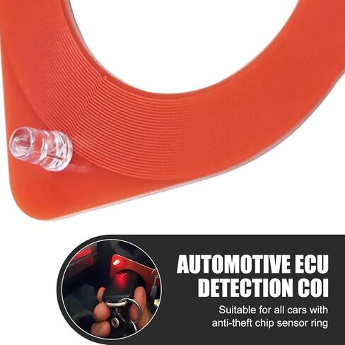 2 PCS Key ECU Test Coil, Fast Checking Key Lock Chip Coil Tester, ABS Induction Signal Detector Card, Universal Anti-theft Auto Ignition Diagnostic Ring, for Most Cars, Trucks, SUVs (Red) in Kuwait