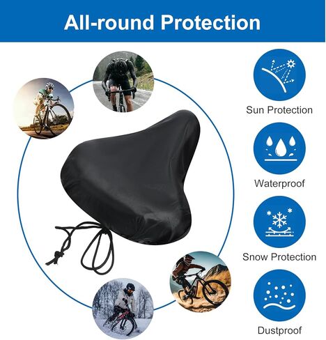 2 Pcs Bike Seat Cover, Bike Seat Cover Waterproof for Sun & Dust, Washable for Men Women City Mountain Bikes (Black) in Saudi Arabia