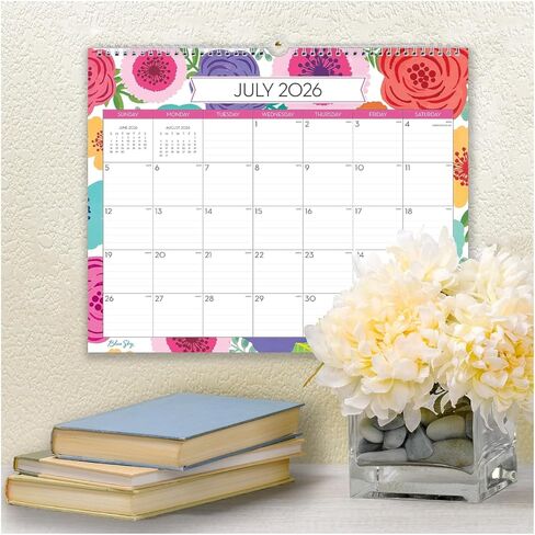 2026-2027 Blue Sky Wirebound floral 12" x 15" Academic Monthly Wall Calendar, Assorted Colors (156554-A27) in Kuwait