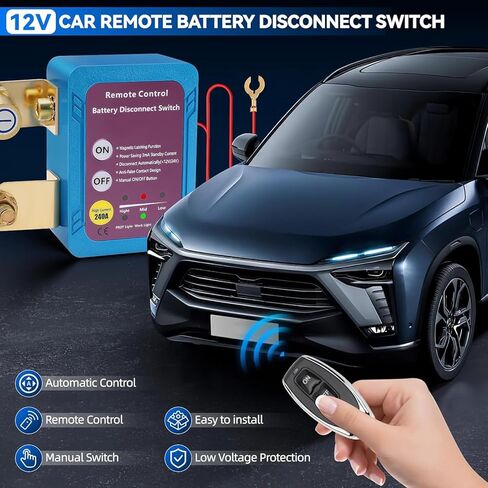 Remote Battery Disconnect Switch for Car, 12v 240A Battery Kill Switch Upgrade Smart Voltage Car Kill Switch Anti-Theft, Prevent Battery Drain, Remote Battery Kill Switch for Car, Truck, RV in Saudi Arabia