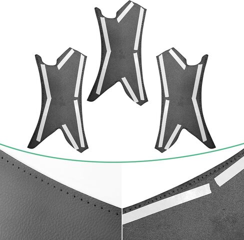 3PCS Hand Sewing Door Pull Handle Outer Cover Compatible with BMW 3 Series E90 E91 E92 E93 2004 2005 2006 2007 2008 2009 2010 2011 2012, Vinyl Leather Upholstery, Gray in Kuwait