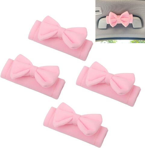 4 Pcs Car Inside Roof Handle Cover Bow Shape Anti-Scratch Vehicle Inner Front Rear Door Pull Handle Protector for Most Truck SUV RV (Pink) in Saudi Arabia