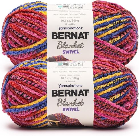 Bernat بطانية دوارة من خيوط Sandbank - 2 عبوة من 300 جم/10.5 أونصة - 100% بوليستر - #6 ضخمة للغاية - 220 ياردة - الحياكة/الكروشيه in Kuwait