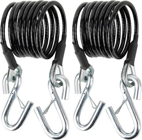 2 Pieces BX88196 Safety Cable Kit with S-Hooks 7FT Fits for RV Tow System, Replace Class III Trailer Safety Cables Support up to 7500lbs in Kuwait