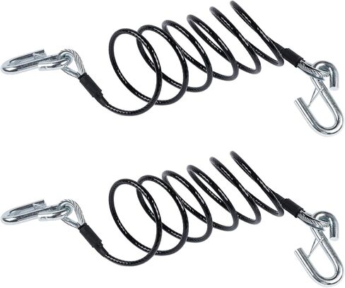 2 Pieces BX88196 Safety Cable Kit with S-Hooks 7FT Fits for RV Tow System, Replace Class III Trailer Safety Cables Support up to 7500lbs in Kuwait