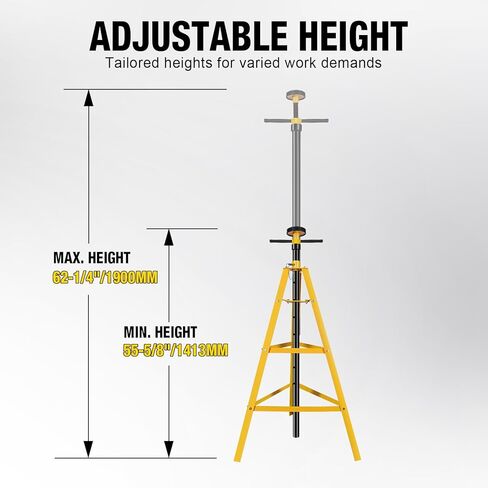 YELLOW JACKET 2 Ton Underhoist Support Stand High-Lift Jack Stand with 53in to 84in Reach for 4,000lbs Loads (Yellow) in Kuwait