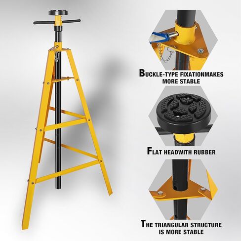YELLOW JACKET 2 Ton Underhoist Support Stand High-Lift Jack Stand with 53in to 84in Reach for 4,000lbs Loads (Yellow) in Kuwait