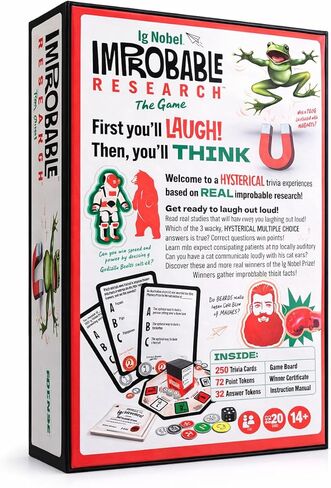 IG NOBEL IMPROBABLE RESEARCH™ The Game, Hysterical Trivia, 250 Cards, for Ages 14+, 2-8 Players in Kuwait