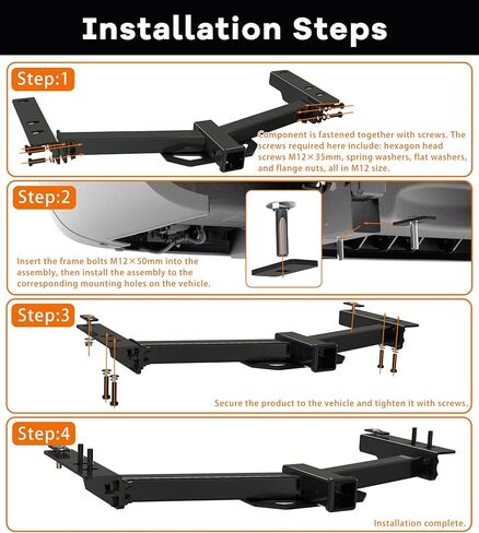 Class 3 Rear Trailer Hitch,2 inch Towing Hitch Receiver Compatible with 2015-2025 Ford Transit-150 Transit-250 Transit-350 E-Transit in Saudi Arabia