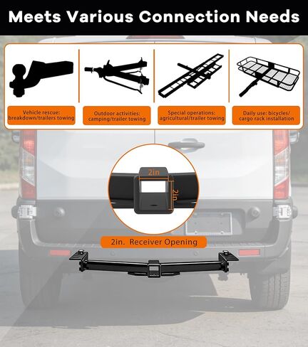 Class 3 Rear Trailer Hitch,2 inch Towing Hitch Receiver Compatible with 2015-2025 Ford Transit-150 Transit-250 Transit-350 E-Transit in Saudi Arabia